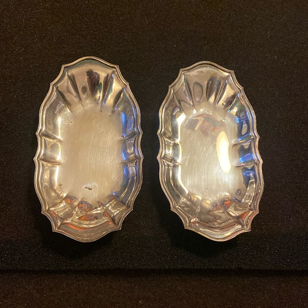 Chippendale International Silver Co Plated Nut Trays